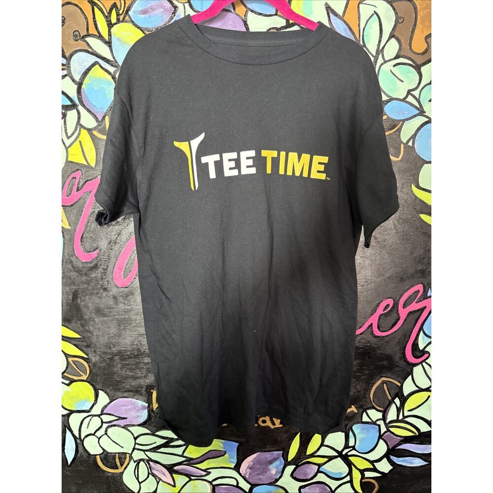 Tee Time T-Shirt Tee, Black, Medium